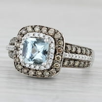Dazzlingdaimonds Jewels 2.00 Ct Cushion Cut Topaz & Diamond Engagement Wedding Promise Band Ring 14K White Gold Plated 925 Sterling Silver For Women's -7