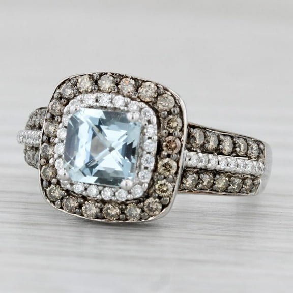 Dazzlingdaimonds Jewels 2.00 Ct Cushion Cut Topaz & Diamond Engagement Wedding Promise Band Ring 14K White Gold Plated 925 Sterling Silver For Women's -7