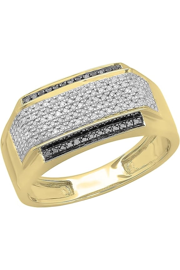 3.00 Ct Round Cut White Diamond Engagement Wedding Thanksgiving Christmas Hip Hop Pinky Ring 14K Yellow Gold Plated 925 Sterling Silver For Men's -9.5