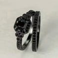 thumbnail image 1 of Dazzlingdaimonds Jewels 3.00 Ctw Princess Cut Black Diamond Wedding Anniversary Bridal Set Ring 14K Black Gold Plated 925 Sterling Silver 925 Sterling Silver -5, 1 of 4