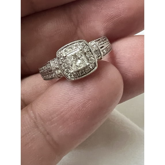 Dazzlingdaimonds Jewels 3.00 Ctw Princess Cut White Diamond Wedding Anniversary Band Ring 14K White Gold Plated 925 Sterling Silver 925 Sterling Silver -9
