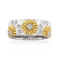 thumbnail image 1 of Dazzlingdaimonds Jewels 3.00Ct Round Cut White Diamond Engagement Wedding Sunflower Band Ring 14K Two Tone Gold Plated 925 Sterling Silver For Women's -10, 1 of 5