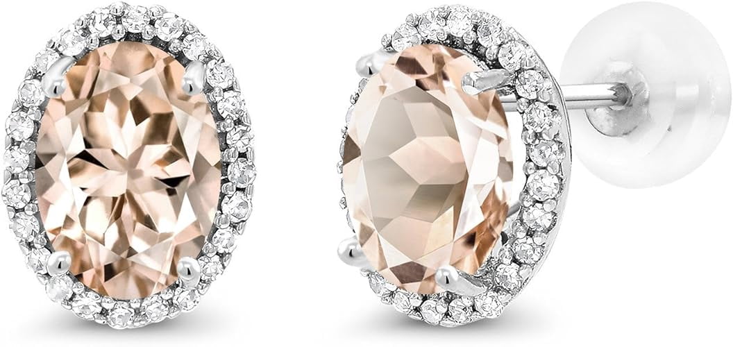Sterling Silver Yellow Gold Plated CZ Stud Earrings Screwback 6x8 Rect
