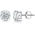 thumbnail image 1 of Dazzlingdaimonds Jewels 925 Sterling Silver 1.30 Ct Round Cut White Diamond Screw Back Stud Earring's 14K White Gold Plated For Women's, 1 of 3