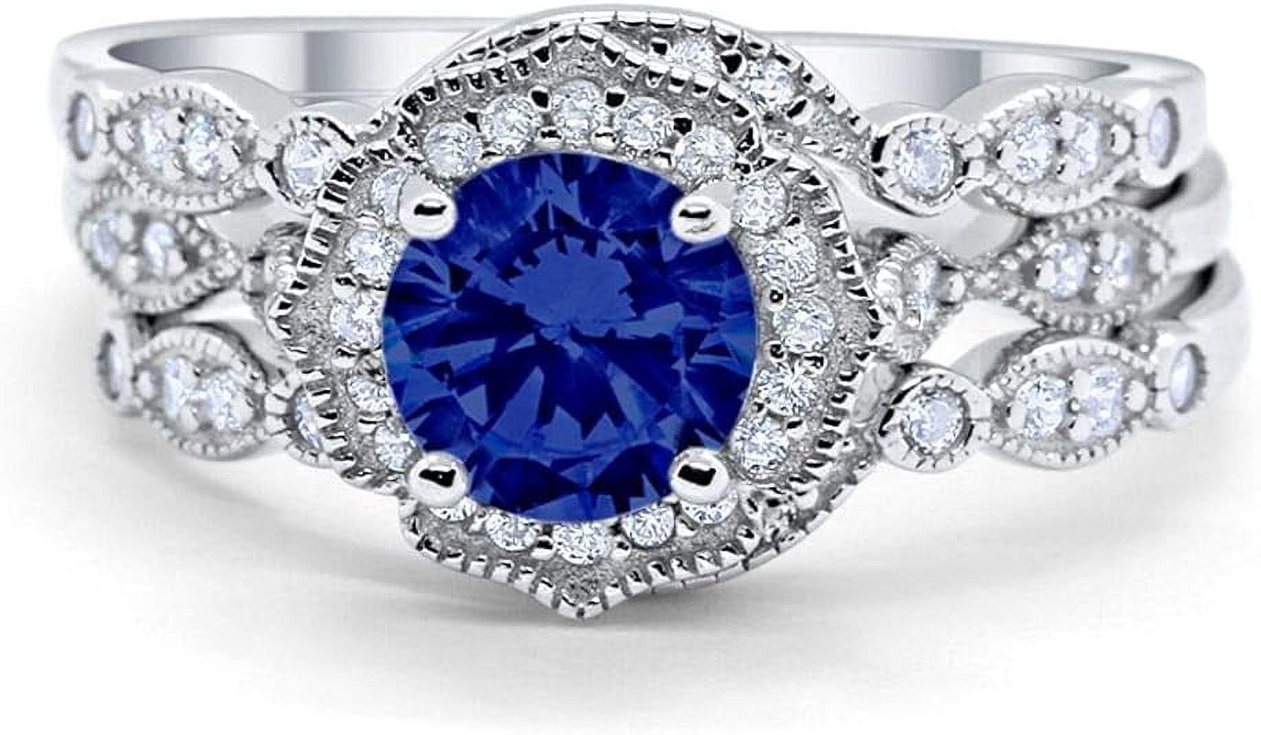 Thanksgiving Silver Rounds Dazzlingdaimonds Jewels 925 Sterling Silver 2.45 Ct Round Cut Blue ...