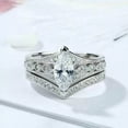 thumbnail image 1 of Dazzlingdaimonds Jewels 925 Sterling Silver 3.00 Ct Marquise Cut White Diamond Wedding Engagement Christmas Bridal Ring Set 14K White Gold Plated For Women's -6.5, 1 of 3