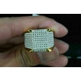 thumbnail image 1 of Dazzlingdaimonds Jewels Men's 925 Sterling Silver 3.15 Ctw Round Cut White Diamond Wedding Anniversary Engagement Band Cluster Pinky Ring 14K Yellow Gold Plated -5, 1 of 5
