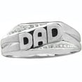 thumbnail image 1 of Dazzlingrock Collection 0.02 Carat (ctw) 10K Round Cut Diamond Men's DAD Ring, White Gold, Size 11, 1 of 1