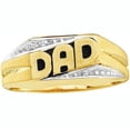 thumbnail image 1 of Dazzlingrock Collection 0.02 Carat (ctw) 10K Round Cut Diamond Men's DAD Ring, Yellow Gold, Size 9.5, 1 of 1