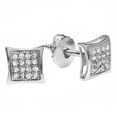 thumbnail image 1 of Dazzlingrock Collection 0.05 CT Round White Diamond Kite Stud Earrings For Men, Sterling Silver, 1 of 5