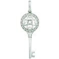thumbnail image 1 of Dazzlingrock Collection 0.05 Carat (ctw) 10k Round White Diamond Ladies Key Pendant, White Gold, 1 of 1