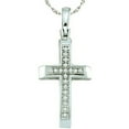 thumbnail image 1 of Dazzlingrock Collection 0.05 Carat (ctw) Micro Pave White Diamond Ladies Religious Cross Pendant, Sterling Silver, 1 of 1