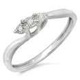 thumbnail image 1 of Dazzlingrock Collection 0.05 Carat (ctw) Sterling Silver Round Diamond Ladies 3 Stone Bridal Engagement Swirl Promise Ring 1/20 CT, Size 8, 1 of 1