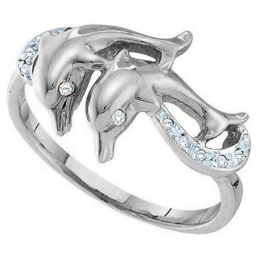 Dazzlingrock Collection 0.07 Carat (ctw) 10K Round White Diamond Ladies Rig : Dazzlingrock Collection 0.07 Carat (Cttw) Sterling