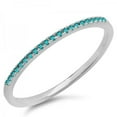 thumbnail image 1 of Dazzlingrock Collection 0.08 Carat (ctw) 18K Round Blue Diamond Dainty Anniversary Wedding Stackable Ring, White Gold, Size 7.5, 1 of 5