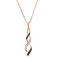 thumbnail image 1 of Dazzlingrock Collection 0.08 Carat (ctw) Round Black & White Diamond Swirl Infinity Pendant with 18 Inch Gold Chain for Women in 10K Rose Gold, 1 of 6