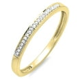 thumbnail image 1 of Dazzlingrock Collection 0.09 Carat (ctw) 10K White Diamond Ladies Wedding Anniversary Stackable Band, Yellow Gold, Size 9, 1 of 1