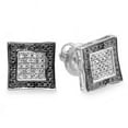 thumbnail image 1 of Dazzlingrock Collection 0.10 CT 14K Black & White Round Diamond Kite Shape Stud Earrings White Gold, 1 of 1