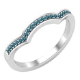 thumbnail image 1 of Dazzlingrock Collection 0.10 CT Round Blue Diamond Wedding Band for Her Sterling Silver, Size 10, 1 of 4
