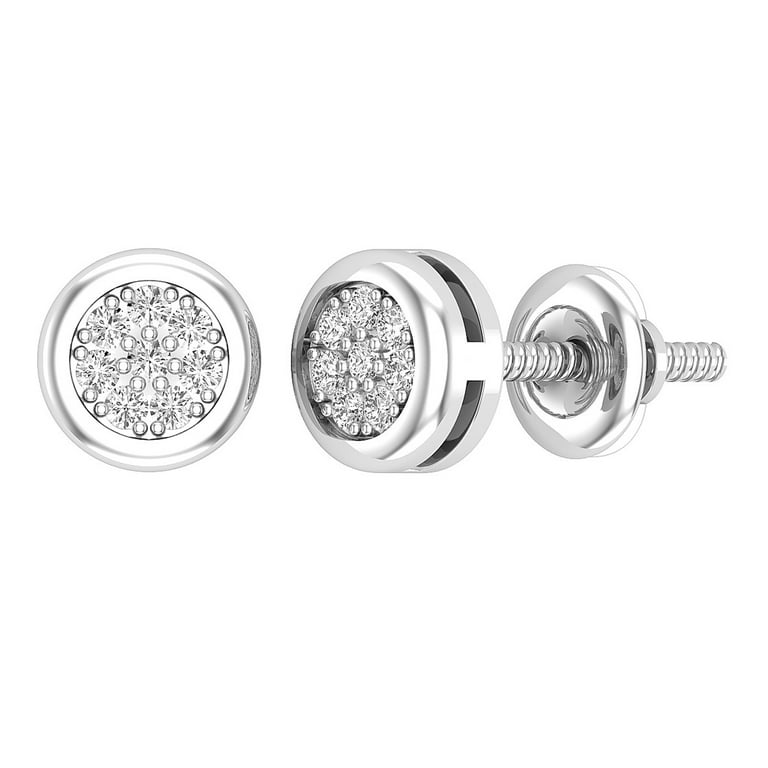 LADIES STUD EARRINGS 0.10CT PRINCESS DIAMOND 10K WHITE GOLD LADIES STUD EARRINGS 0.10CT PRINCESS DIAMOND 10K WHITE GOLD