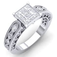 thumbnail image 1 of Dazzlingrock Collection 0.10 Carat (Ctw) Sterling Silver Round White Diamond Bridal Millgrain Engagement Ring 1/10 CT, Size 8.5, 1 of 4