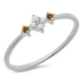 thumbnail image 1 of Dazzlingrock Collection 0.10 Carat (ctw) 10K Round Champagne & White Diamond Bridal Promise Ring 1/10 CT, White Gold, Size 10, 1 of 1