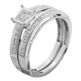 thumbnail image 1 of Dazzlingrock Collection 0.10 Carat (ctw) 10K Round Cut White Diamond Ladies Engagement Ring Set 1/10 CT, White Gold, Size 10, 1 of 1