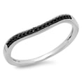 thumbnail image 1 of Dazzlingrock Collection 0.10 Carat (ctw) 14K Round Black Diamond Ladies Stackable Wedding Band 1/10 CT, White Gold, Size 10, 1 of 1