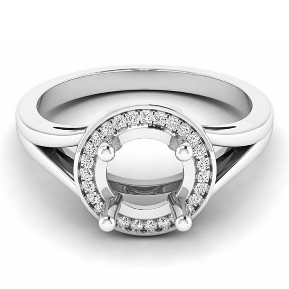 Dazzlingrock Collection 0.10 Carat (ctw) 14K Round Diamond Bridal Semi Mount Engagement Ring 1/10 CT, White Gold, Size 6