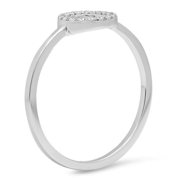 Dazzlingrock Collection 0.10 Carat (ctw) 14K Round White Diamond Bridal Engagement Ring 1/10 CT, White Gold, Size 4.5