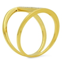 Dazzlingrock Collection 0.10 Carat (ctw) 14K Round White Diamond Wedding Band Enhancer Guard Ring 1/10 CT, Yellow Gold, Size 5.5