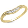 thumbnail image 1 of Dazzlingrock Collection 0.10 Carat (ctw) 14K White Diamond Wedding Stackable Contour Guard Band 1/10 CT, Yellow Gold, Size 4.5, 1 of 4