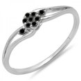 thumbnail image 1 of Dazzlingrock Collection 0.10 Carat (ctw) 14k Black Diamond Bridal Split Shank Cluster Promise Ring 1/10 CT, White Gold, Size 5.5, 1 of 1