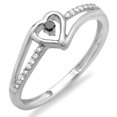 thumbnail image 1 of Dazzlingrock Collection 0.10 Carat (ctw) 14k Black & White Diamond Bridal Promise Split Shank Ring 1/10 CT, White Gold, Size 7.5, 1 of 1