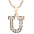 thumbnail image 1 of Dazzlingrock Collection 0.10 Carat (ctw) Round Diamond Fancy Letter 'U' Initial Pendant 1/10 CT, 18K Rose Gold, 1 of 6
