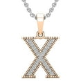 thumbnail image 1 of Dazzlingrock Collection 0.10 Carat (ctw) Round Diamond Fancy Letter 'X' Initial Pendant 1/10 CT, 14K Rose Gold, 1 of 6