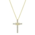 thumbnail image 1 of Dazzlingrock Collection 0.10 Carat (ctw) Round Lab Grown White Diamond Ladies Infinity Cross Pendant 1/10 CT (Gold Chain Included), 18K Yellow Gold, 1 of 1