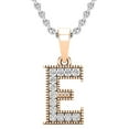 thumbnail image 1 of Dazzlingrock Collection 0.10 Carat (ctw) Round White Diamond Fancy Letter 'E' Initial Pendant 1/10 CT, 10K Rose Gold, 1 of 6