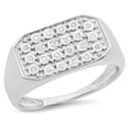 thumbnail image 1 of Dazzlingrock Collection 0.10 Carat (ctw) Sterling Silver Round White Diamond Men's Hip Hop Micro Pave Wedding Band, Size 10, 1 of 4