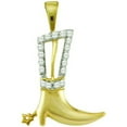 thumbnail image 1 of Dazzlingrock Collection 0.11 Carat (ctw) 10k White Diamond Ladies Boot Shape Pendant, Yellow Gold, 1 of 1