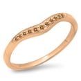 thumbnail image 1 of Dazzlingrock Collection 0.11 Carat (ctw) 14K Round Champagne Diamond Wedding Stackable Contour Guard Band, Rose Gold, Size 4, 1 of 1