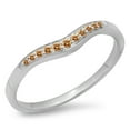 thumbnail image 1 of Dazzlingrock Collection 0.11 Carat (ctw) 14K Round Champagne Diamond Wedding Stackable Contour Guard Band, White Gold, Size 9.5, 1 of 5