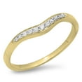 thumbnail image 1 of Dazzlingrock Collection 0.11 Carat (ctw) 18K Round White Diamond Wedding Stackable Contour Guard Band, Yellow Gold, Size 8, 1 of 1