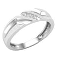 thumbnail image 1 of Dazzlingrock Collection 0.12 CT Round White Diamond 3 Stone Men Wedding Band 10K White Gold Size 13, 1 of 6