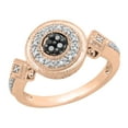 thumbnail image 1 of Dazzlingrock Collection 0.12 Carat (ctw) Round Black & White Diamond Cluster Engagement Ring for Women in 10K Rose Gold, Size 7, 1 of 3