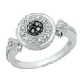 thumbnail image 1 of Dazzlingrock Collection 0.12 Carat (ctw) Round Black & White Diamond Cluster Engagement Ring for Women in 10K White Gold, Size 8, 1 of 3