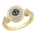 thumbnail image 1 of Dazzlingrock Collection 0.12 Carat (ctw) Round Black & White Diamond Cluster Engagement Ring for Women in 14K Yellow Gold, Size 6, 1 of 3