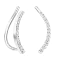 thumbnail image 1 of Dazzlingrock Collection 0.15 CT Round White Diamond Climber Earrings for Her, Sterling Silver, 1 of 6