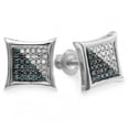 thumbnail image 1 of Dazzlingrock Collection 0.15 Carat (ctw) 10K Blue & White Round Diamond Micro Pave Setting Kite Shape Stud Earrings, White Gold, 1 of 1