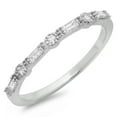 thumbnail image 1 of Dazzlingrock Collection 0.15 Carat (ctw) 10K Round & Baguette Diamond Ladies Anniversary Wedding Band, White Gold, Size 10, 1 of 4